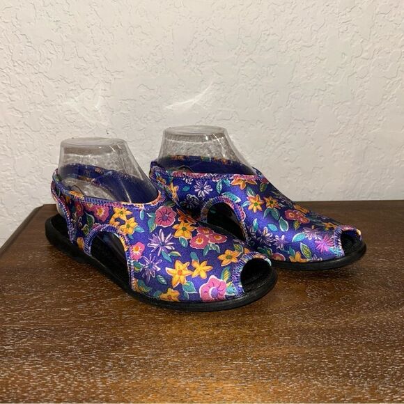 Vintage Keds Floral Print Sun Surf Slip On Sling Back Sandal Shoes - Picture 3 of 10